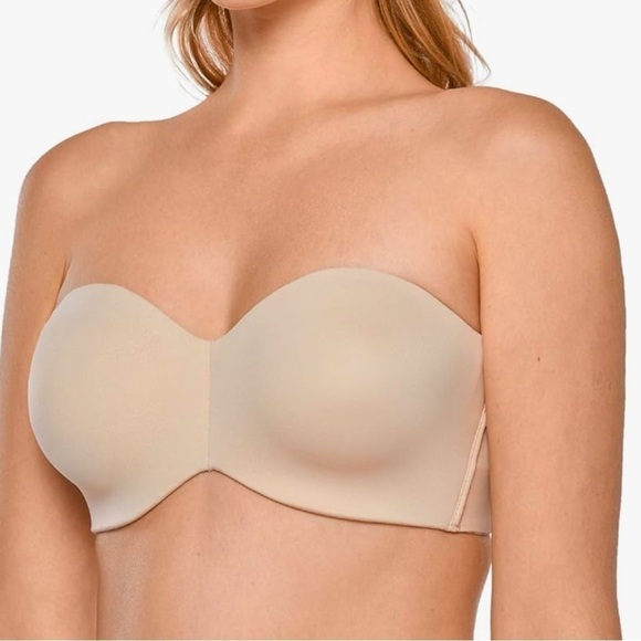 New 38D DELIMIRA Strapless Underwire Minimizer Bra Plus Size Support nude beige - Picture 1 of 11